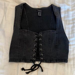 Denim black corset top